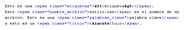 Imagen del código de la etiqueta span