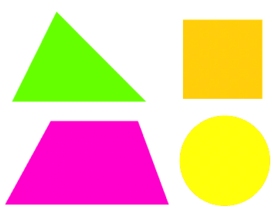 Cuatro figuras geométricas planas